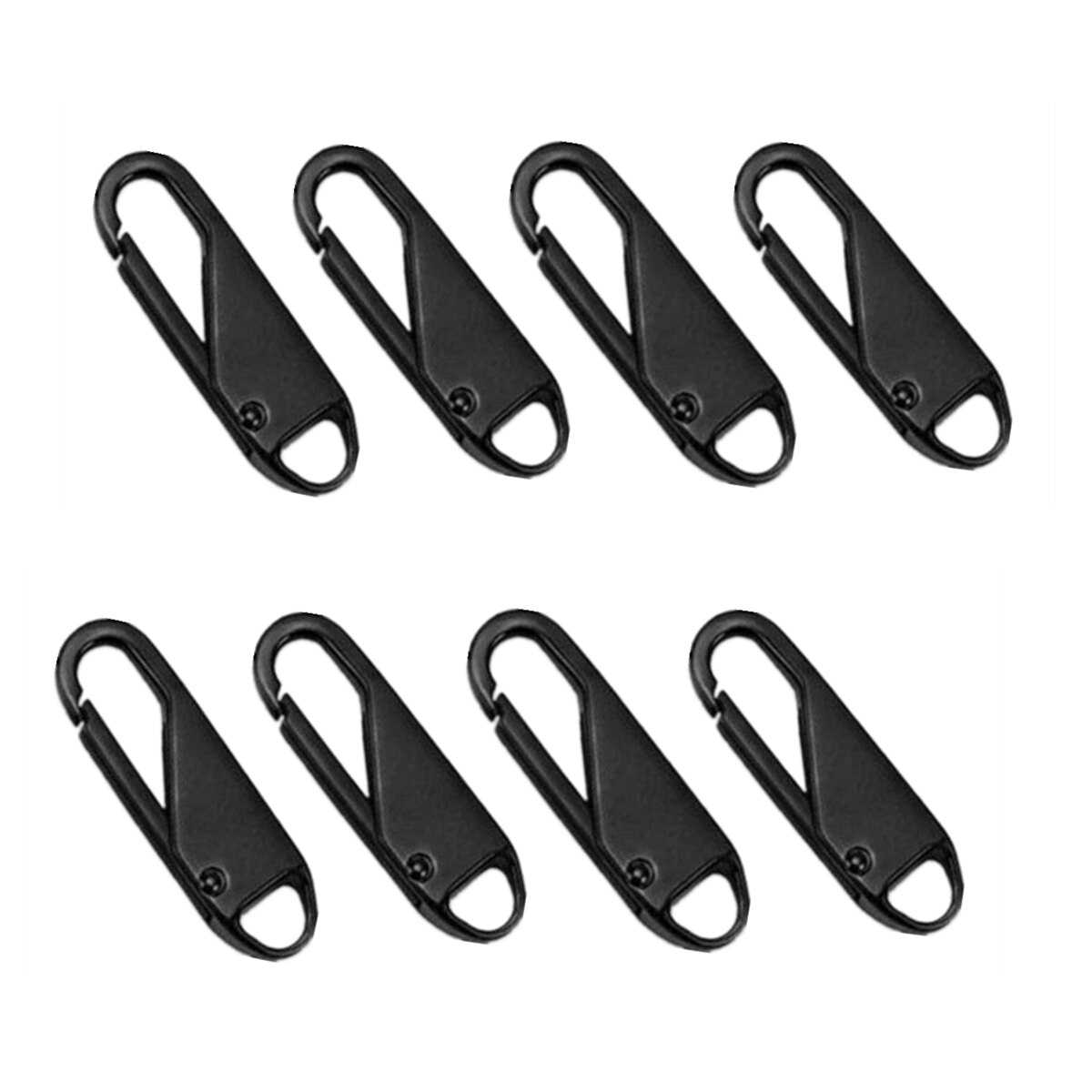Newly Universal Detachable Zipper Puller 4/8pcs Metal Zipper Repair Kit for Coat Bag General: Black 8PCS