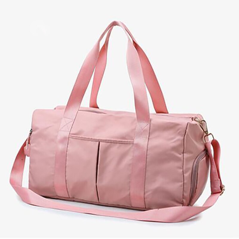 Oxford ao ar livre sacos de ginásio esportes das mulheres treinamento fitness bolsa viagem yoga esteira saco de desporto com compartimento sapatos: pink