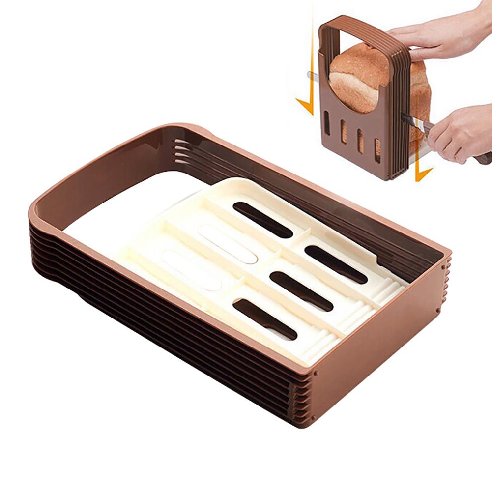 Práctico plástico plegable pan Sandwich Skiving máquina cortador molde rebanador hogaza tostada Cortador Manual cortadores para cocina Gadget