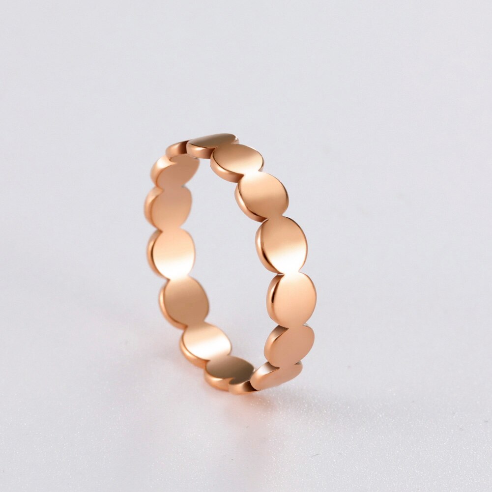 Skyrim Geometric Round Minimalist Rings for Women Girls Gold Color Stainless Steel Ring Wedding Party Jewelry