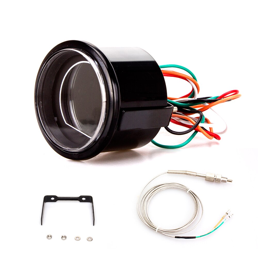 Cyfrowy miernik temperatury spalin 2 cal 52mm miernik temperatury spalin wskaźnik temperatury gazu czerwony niebieski czujnik doprowadziło EGT wew miernik miernik samochodowy