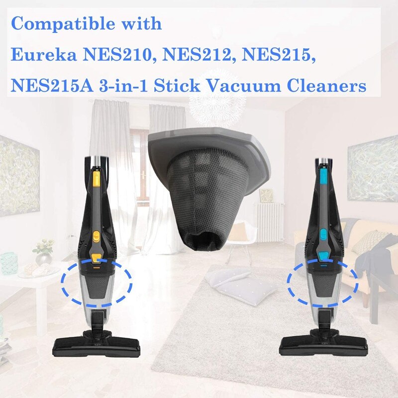 2 Pack Vacuum Filter Set for Eureka NES215A 3In1 Stick Vacuum, NES210, NES212, NES215. Grandado