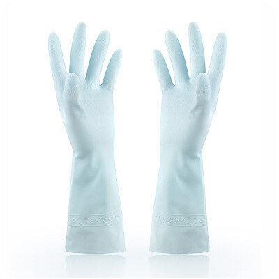 1Pair Emulsion Housework Clean Washing Laundry Gloves Scrubbing Gloves Kitchen DIY Healthy Non-stick Portable Waterproof: Blue
