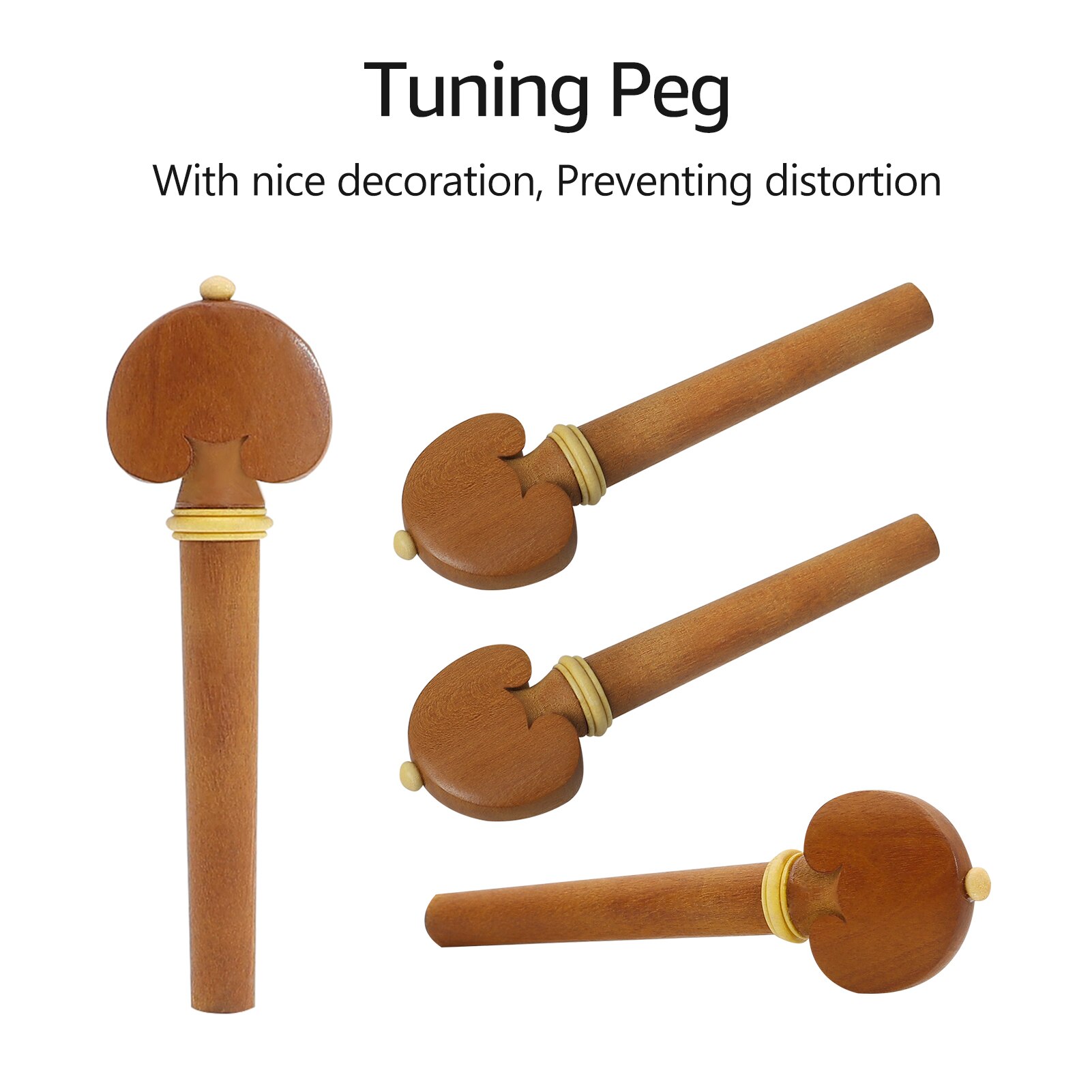 Muslady 4/4 Violin Accessory Parts Set Jujube Wood with Tailpiece Chin Rest End Pin Tuning Pegs