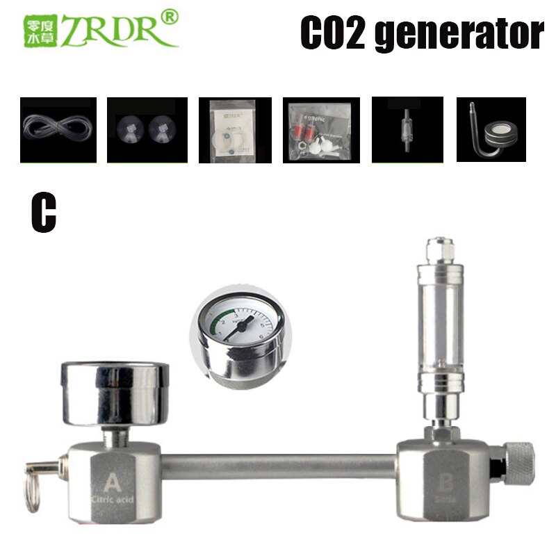Fish tank DIY CO2 generator, carbon dioxide adjustment system kit, bubble counting CO2 diffuser with solenoid valve for aquatic: C