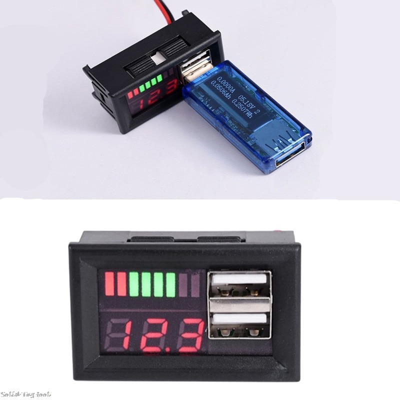 12V Digitale Auto Motor Voltmeter Spanning Batterij Panel Meter W Usb 5V Output