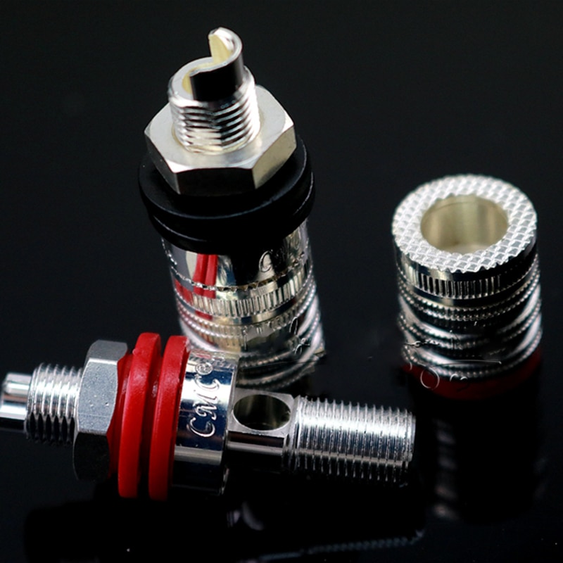 CMC 838S-AG Silver Plated Speaker Terminal Binding post hifi Amplifier CD DVD player speaker teriminal Jack Plug