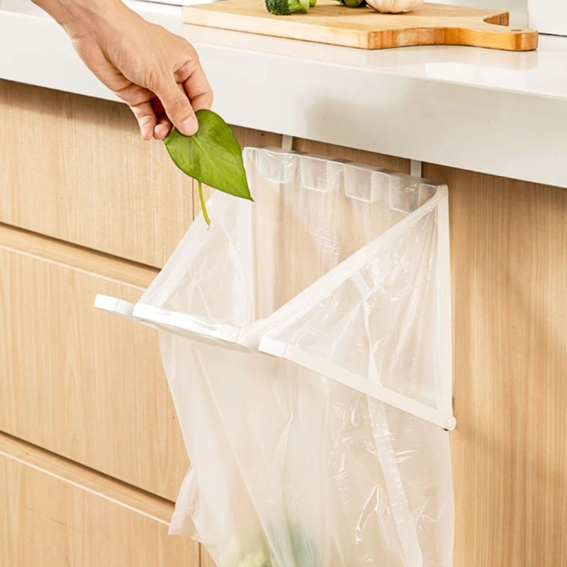 Kitchen Cabinet Hanging Foldable Trash Bag Rack - Outdoor Trash, Kitchen Trash Hanging Rack, Suitable for Different Sizes of Pla
