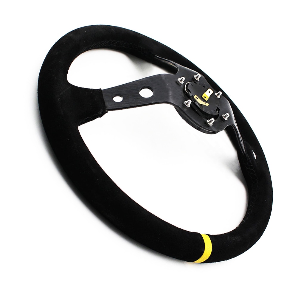Universal 14'' Sport Steering wheel Suede leather steering wheel automobile race steering wheel 350mm