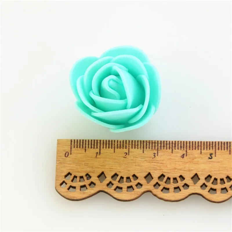 Rosa de espuma de 3cm para oso, flores artificiales, Caja de Diy, decoración de boda, Navidad, hogar, 20 colores, 50/100/200/500 piezas
