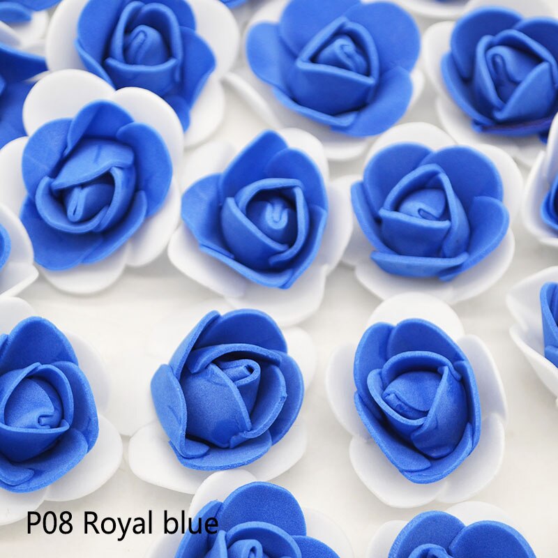 50 teile/los DIY Handarbeit Schaum Blumen 3,5 cm Rose Blume Kopf Künstliche PE Schaum Rose Hochzeit Dekoration Scrapbooking Handwerk
