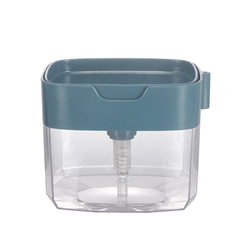 Neue 2-in-1 Seife Spender Spülmittel Spender Gericht Manuelle Presse Küche Waschen Flüssigkeit Pumpe Mit Waschen schwamm: 03