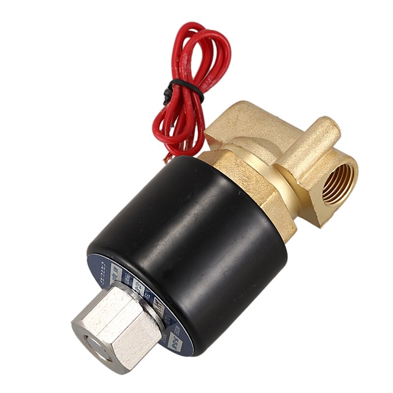 Válvula Solenoide eléctrica de latón normalmente abierta N/O, válvula neumática de 220V para agua, aceite y Gas