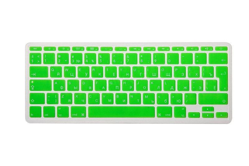 HRH Durable Russian EU/UK Silicone Gel Keyboard Protector Cover Skin Protective Film For Mac Book Air 11.6 A1465/A1370: Green