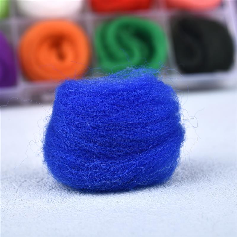 Color Series Wool Fibre Flower Animal Toy Wool Felting Handmade Spinning DIY Craft Materials Tool Felt