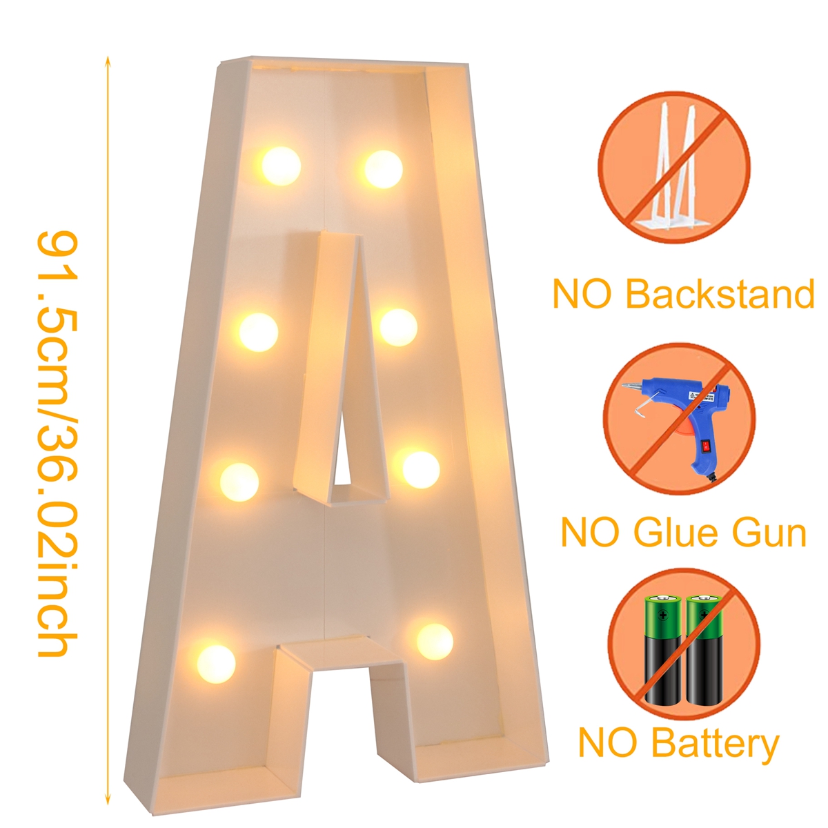Caja de marco de luz Led con letras gigantes de 9,5 CM, decoración para de boda, Navidad, 1er cumpleaños, caja de relleno de globos con nombre DIY: Color zafiro profundo