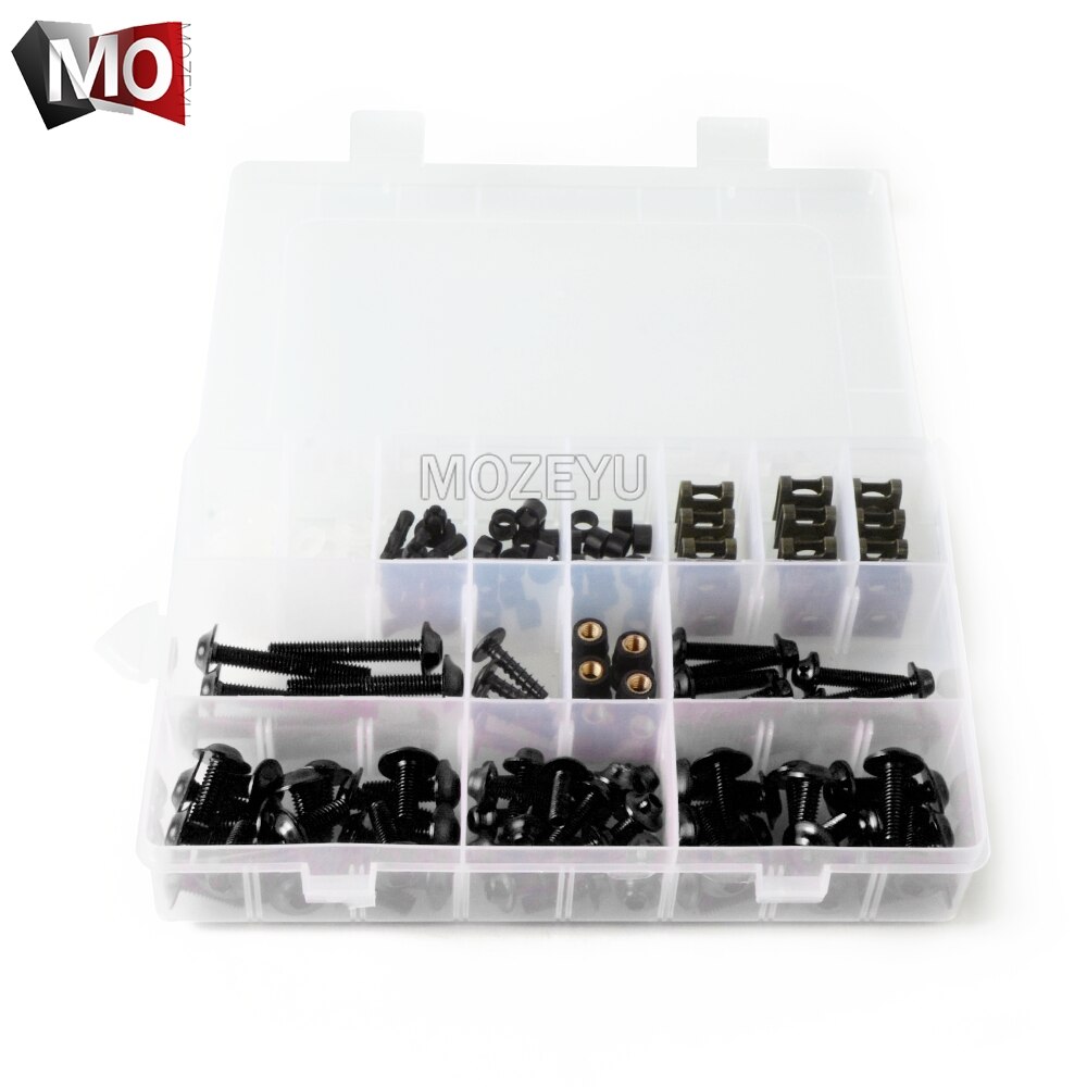 Motorcykel fuld kåbe bolt møtrikker skruer clips komplet sæt til ktm 525 560 smr 625 sc supermoto smc 640 adventure duke ii  lc4: Sort