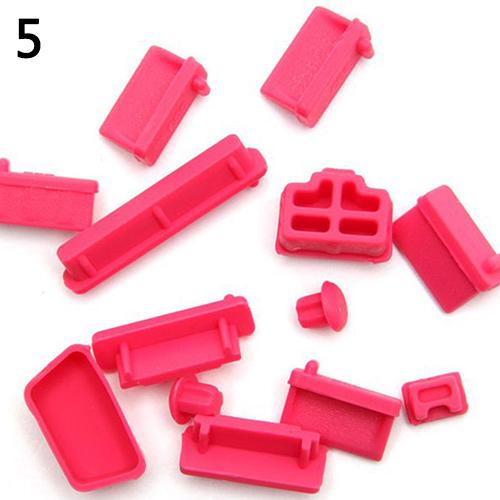 13Pcs Silicone Anti Dust Plug Stopper Universele Stofdicht Usb-poort Hdmi-RJ45 Interface Cover Voor Laptop Pc: Rose Red