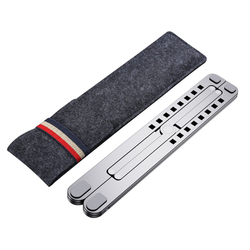 Aluminum Alloy Laptop Stand Holder Cooling Adjustable Universal Bracket Mount Swith Felt Bag: grey L size