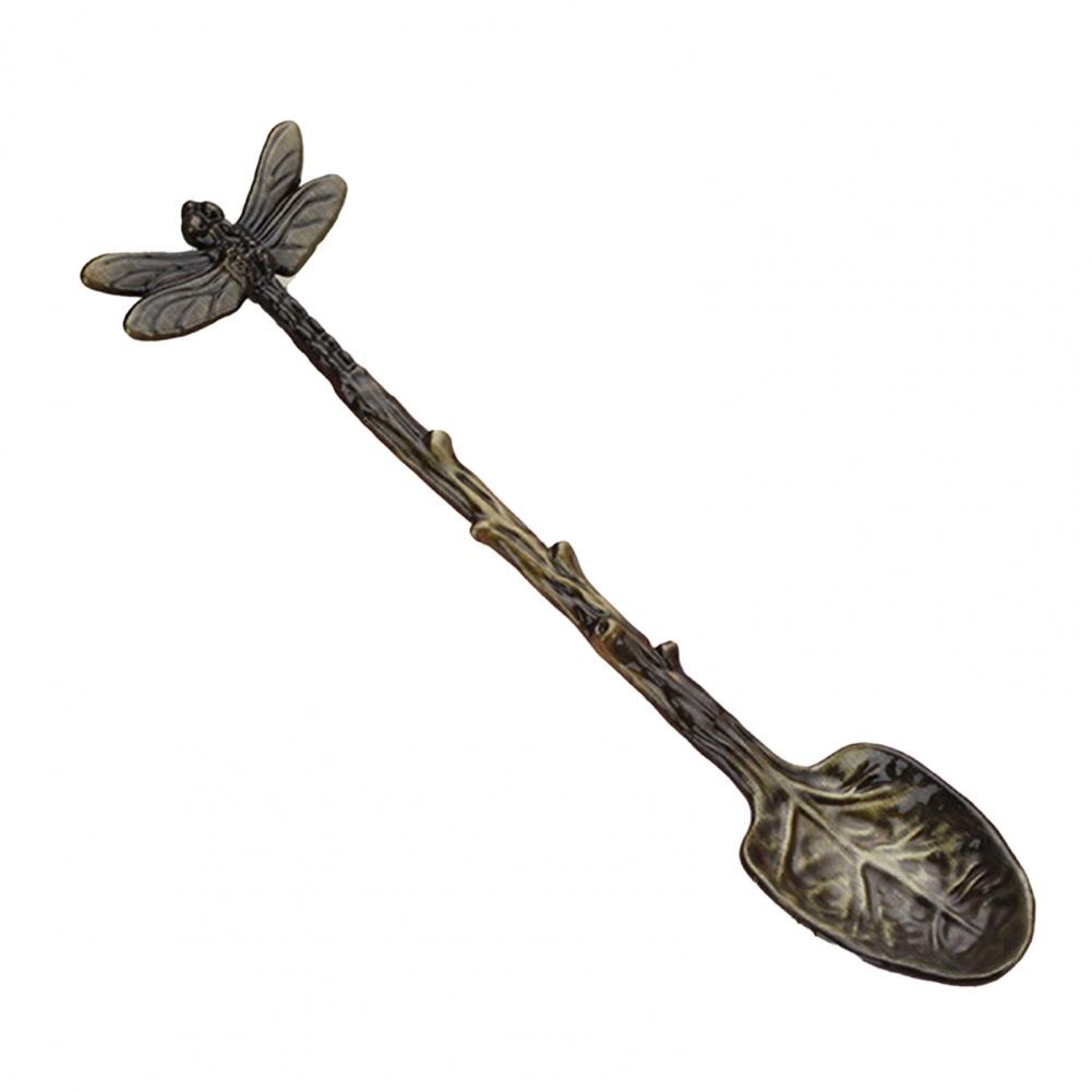 Durable Tea Spoon Portable Safe Wide Usage Mini Coffee Milk Exquisite Spoon: Black