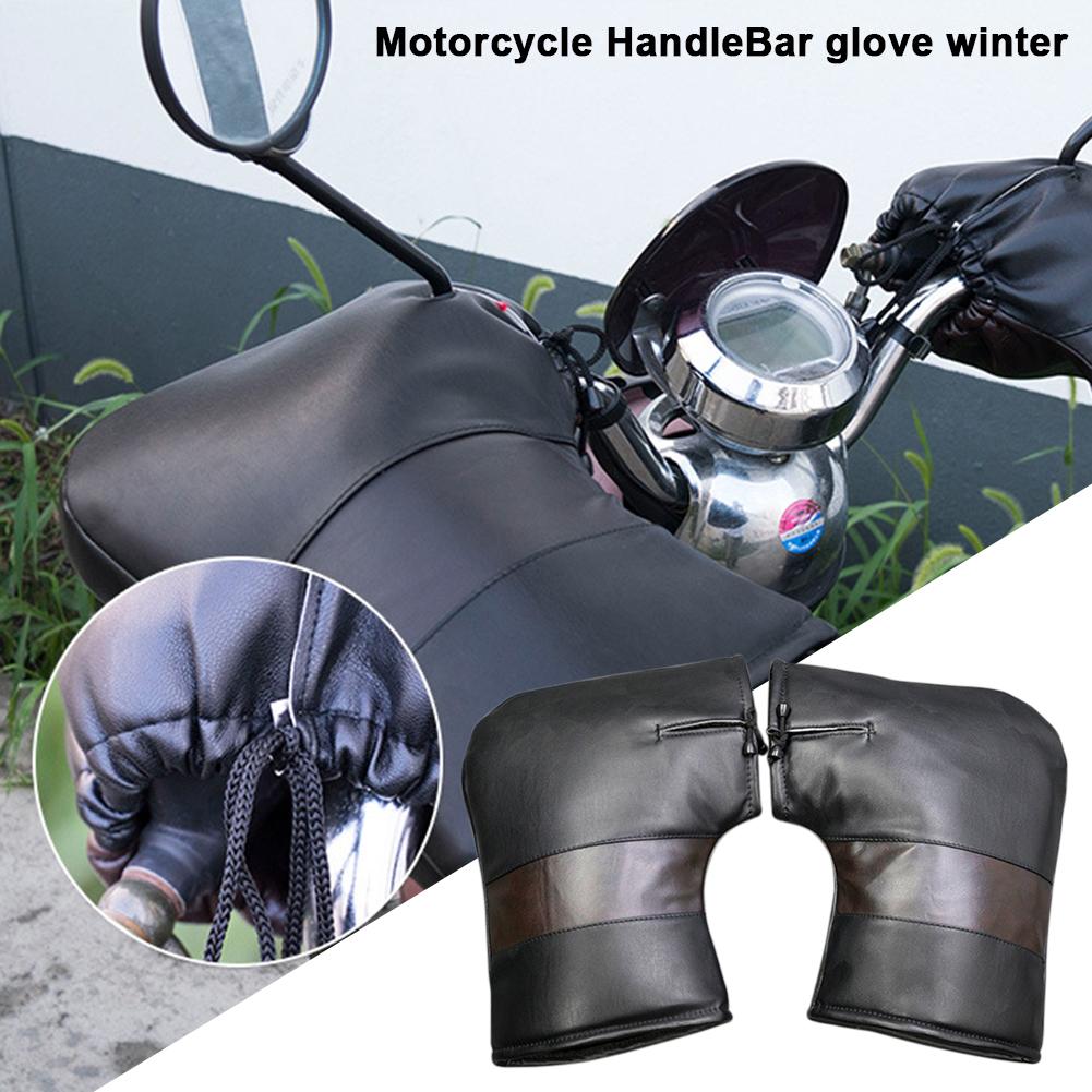 2 stk mænd / kvinder motorcykel scooter varmt styr muff greb håndtag bar muff vandtæt vinter varmere termisk dækning handsker