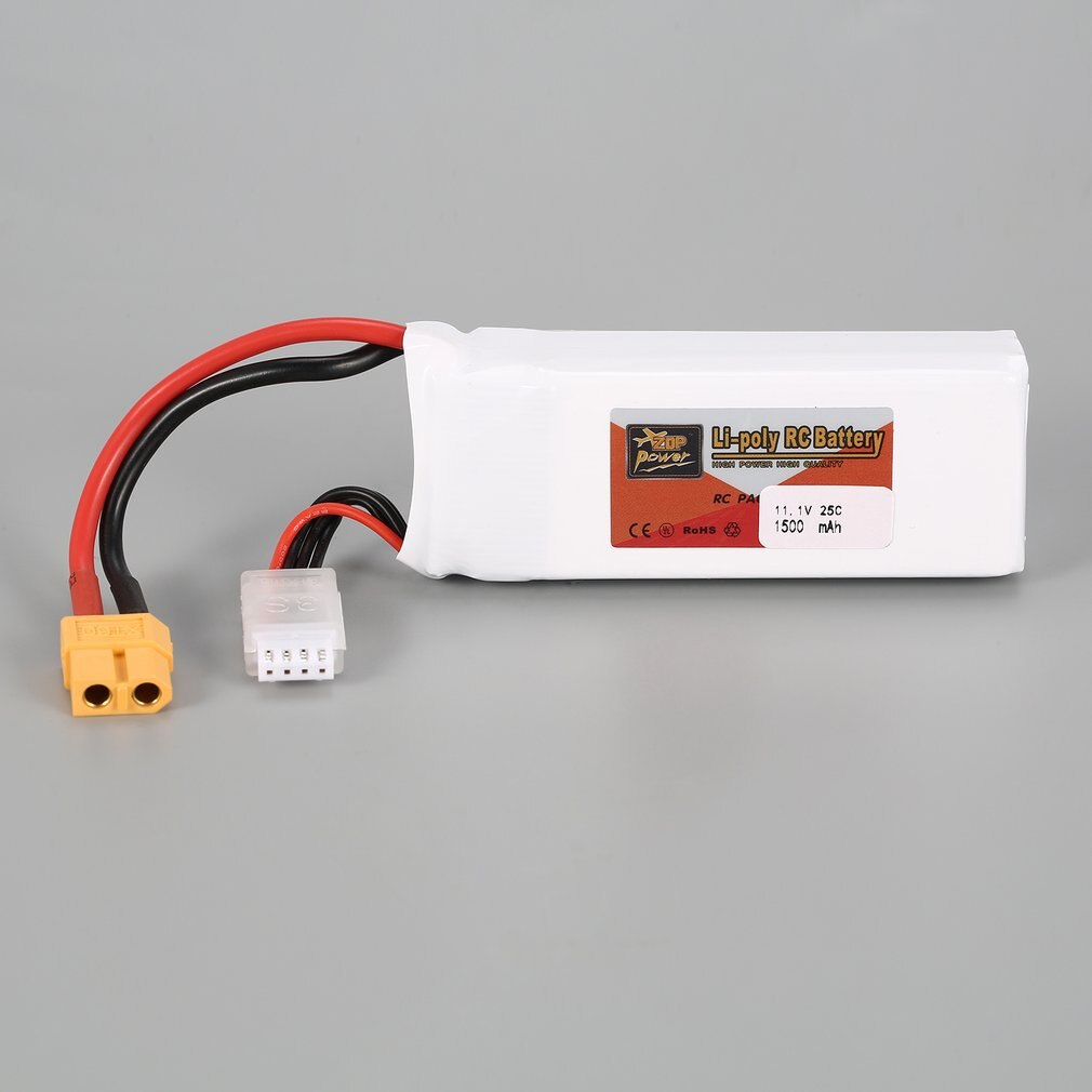 Zop power 3s 11.1v 1500 mah 25c batteri  xt60 stik genopladeligt lipo batteri