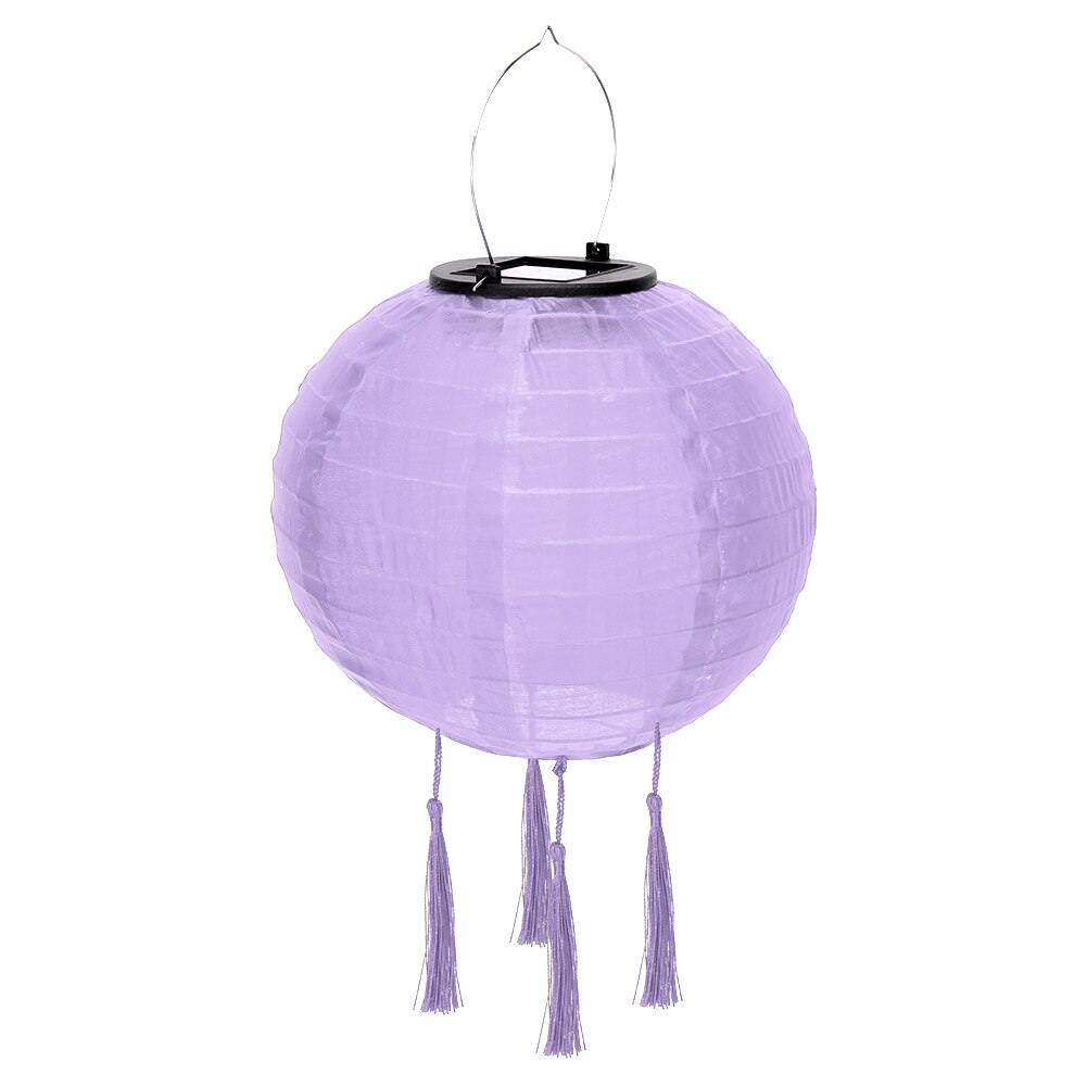 12inch LED Solar Lanterns Solid Color Festival Light Waterproof Hanging Global Lamp Chandelier with Tassel Landscape Lighting: F