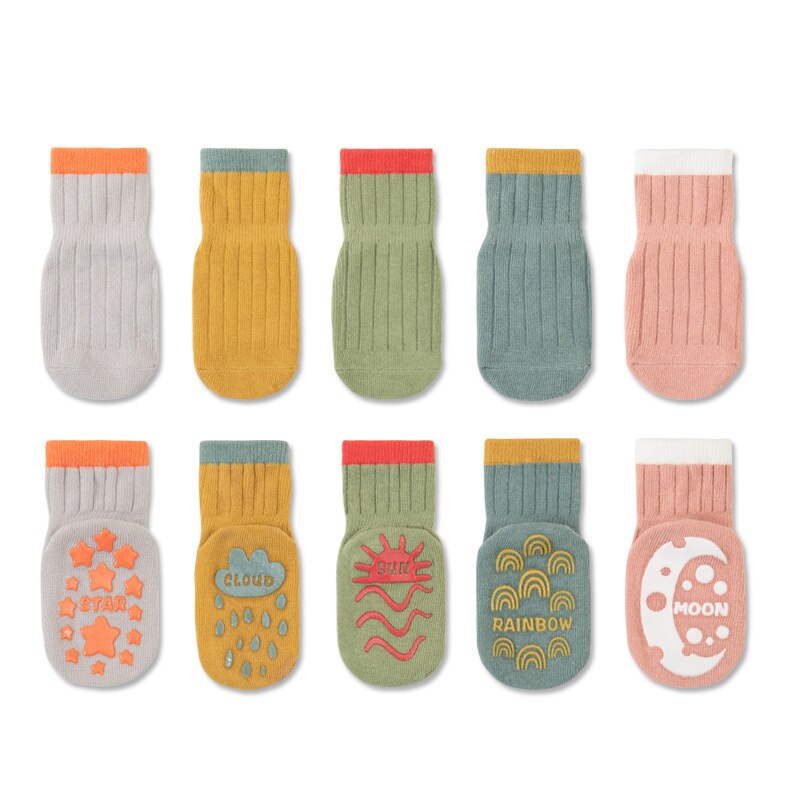 Silicone Sole Newborn Baby Socks Cartoon Spring Summer Baby Boys Girls Short Socks Casual Infant Toddler Anti-Slip Floor Socks