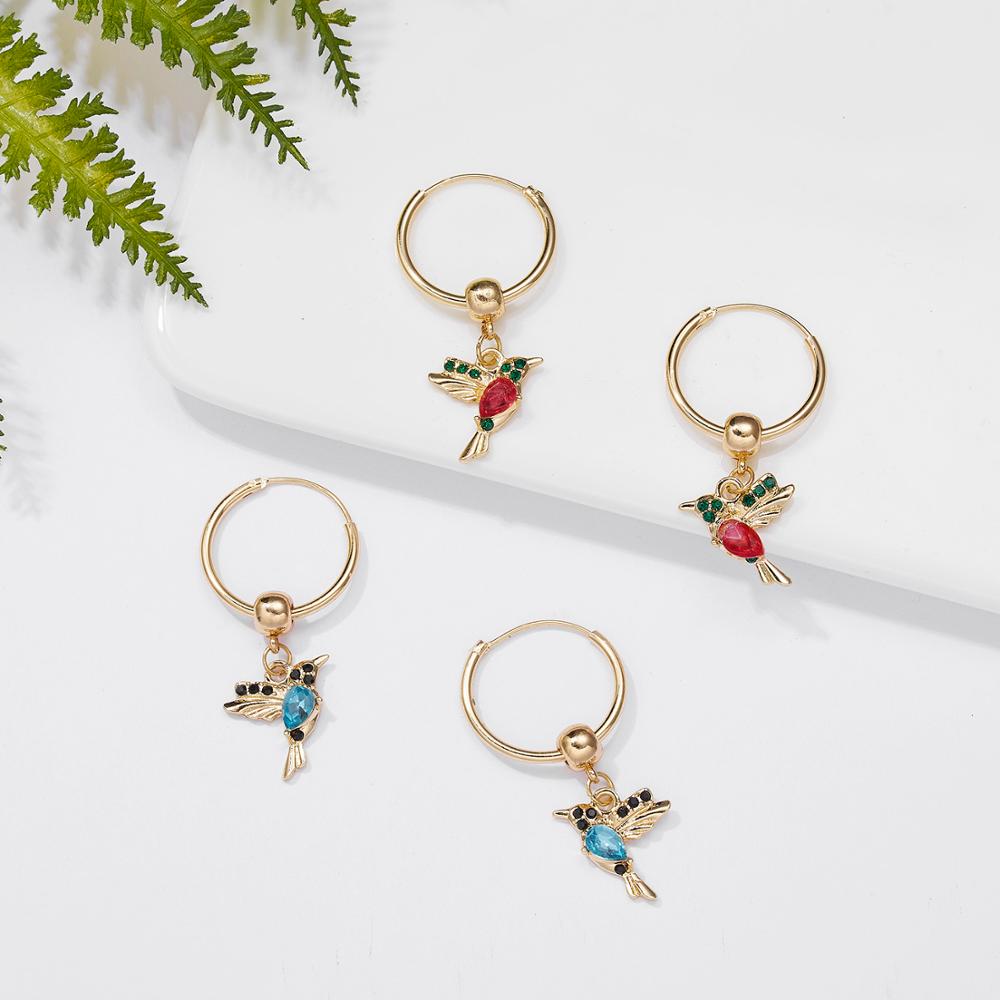 1 paar Einzigartige Lange Tropfen Ohrringe Vogel Anhänger Quaste Kristall Anhänger Kolibri Ohrringe Damen Schmuck für Jubiläum Party