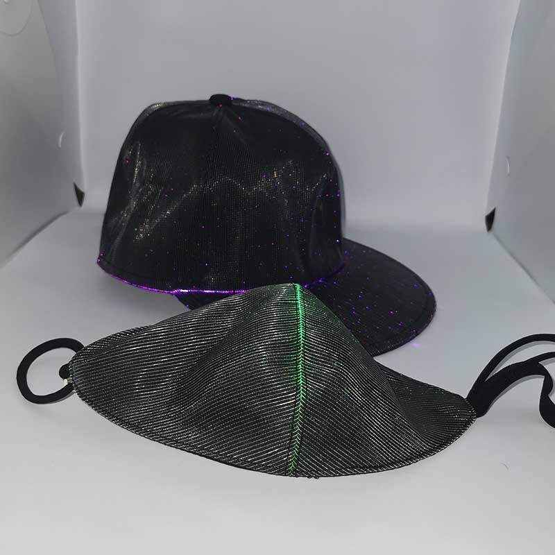 Sombrero de béisbol con luz LED brillante, gorra luminosa de fibra óptica para , Festival de Música, Rave, Navidad y Halloween
