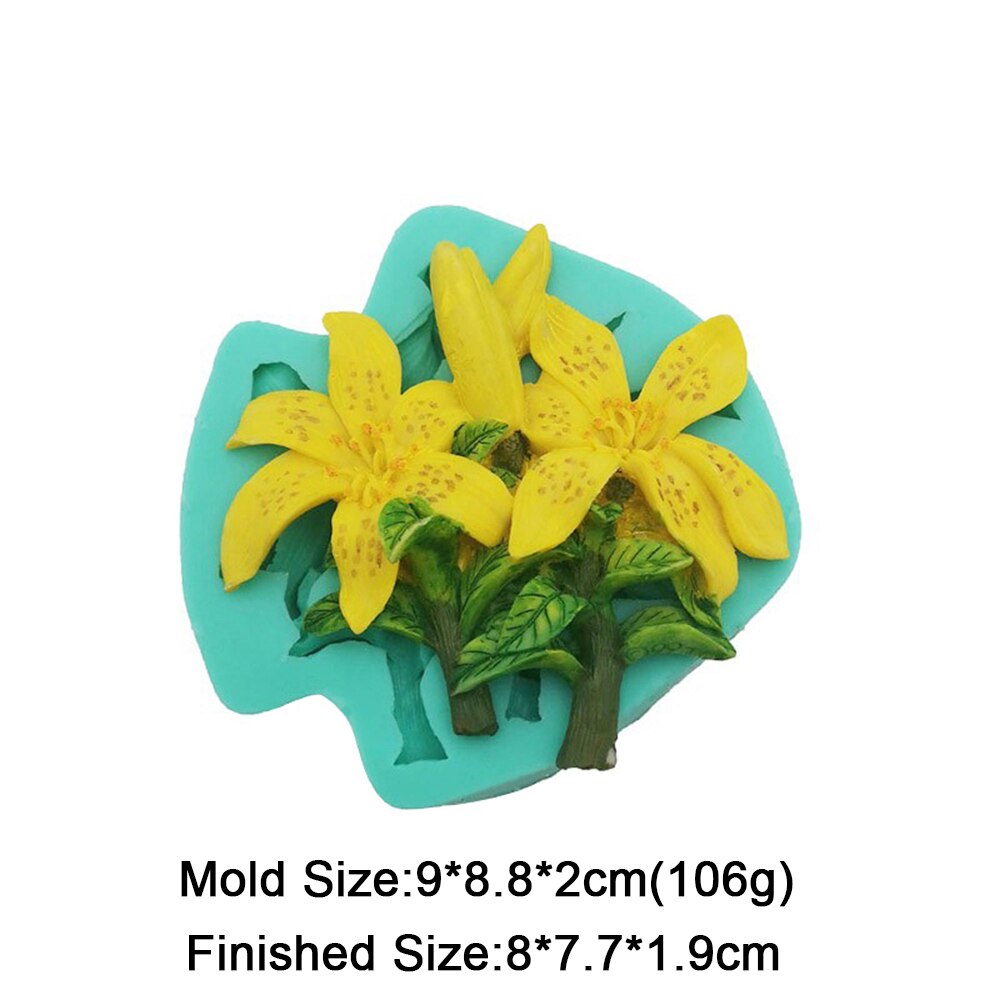 11 Models Flowers Shape Silicone Fondant Mold Sunflower Rose Carnation Flower Molds Cake Decorating Tools Dessert Baking Mould: F1083HD
