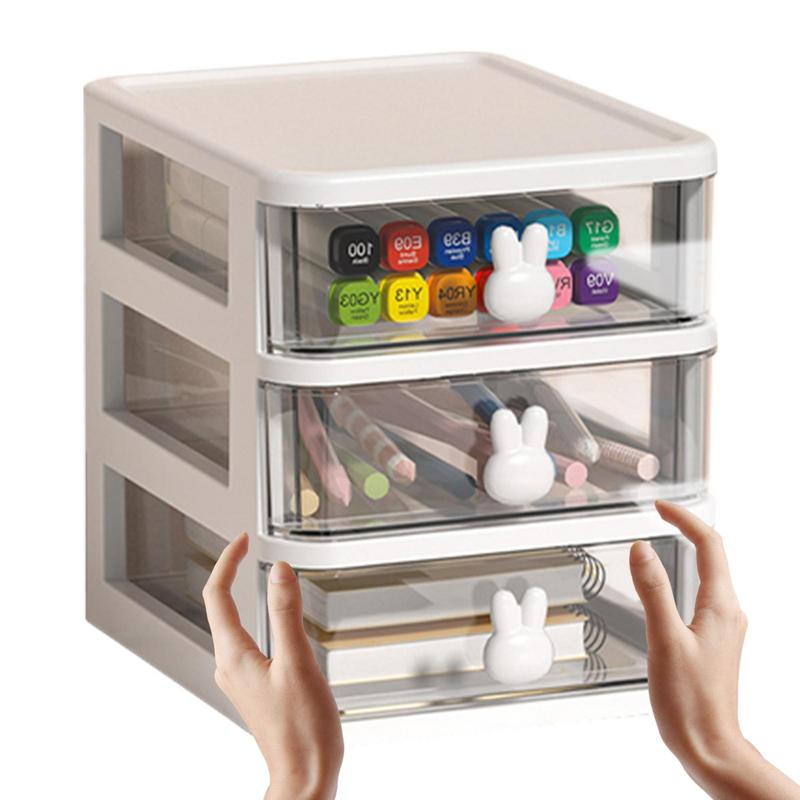 Bureaublad Organizer Met Lades Multi-Layer Cartoon Tafelblad Doos Leuke Bureau Accessoires Voor Stationaire Ruimte Besparende Doos