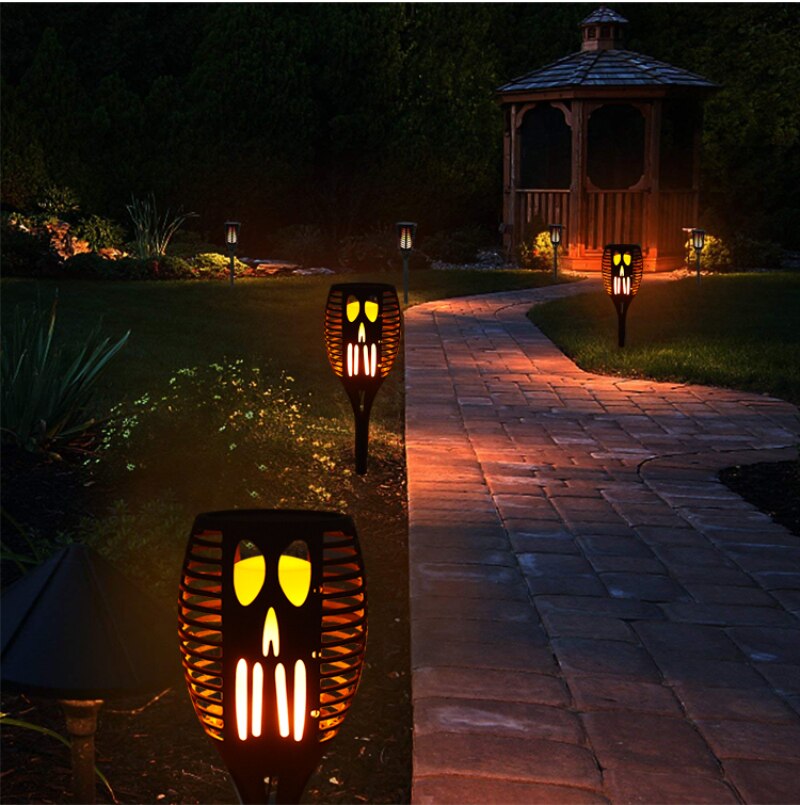 12/96 LED Lustige Solar- Taschenlampe Lichter Flackern Beleuchtung Flamme Garten Lampe Straße Lampe Wasserdichte Hohe Energie Mit Licht Pol