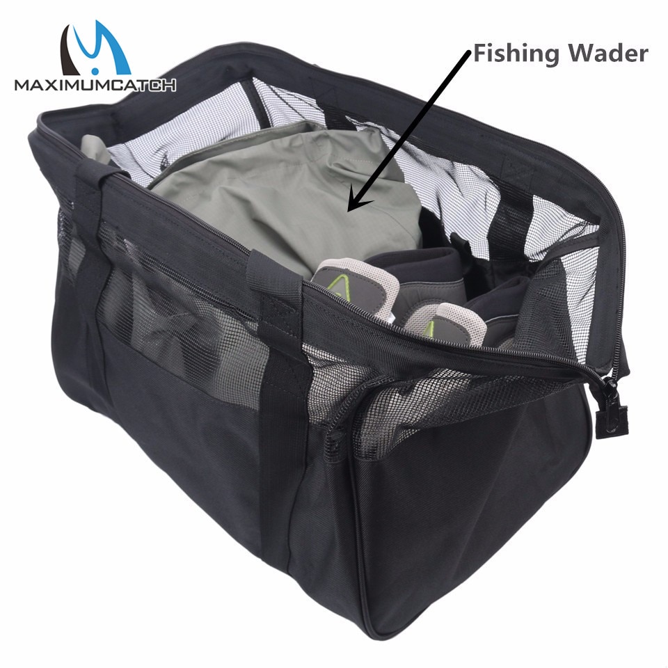 Maximumcatch Fishing Wader Bag with Changing Mat PVC Mesh Venting Fly Fishing Bag 45*30*30cm (17.72*11.81*11.81inch)