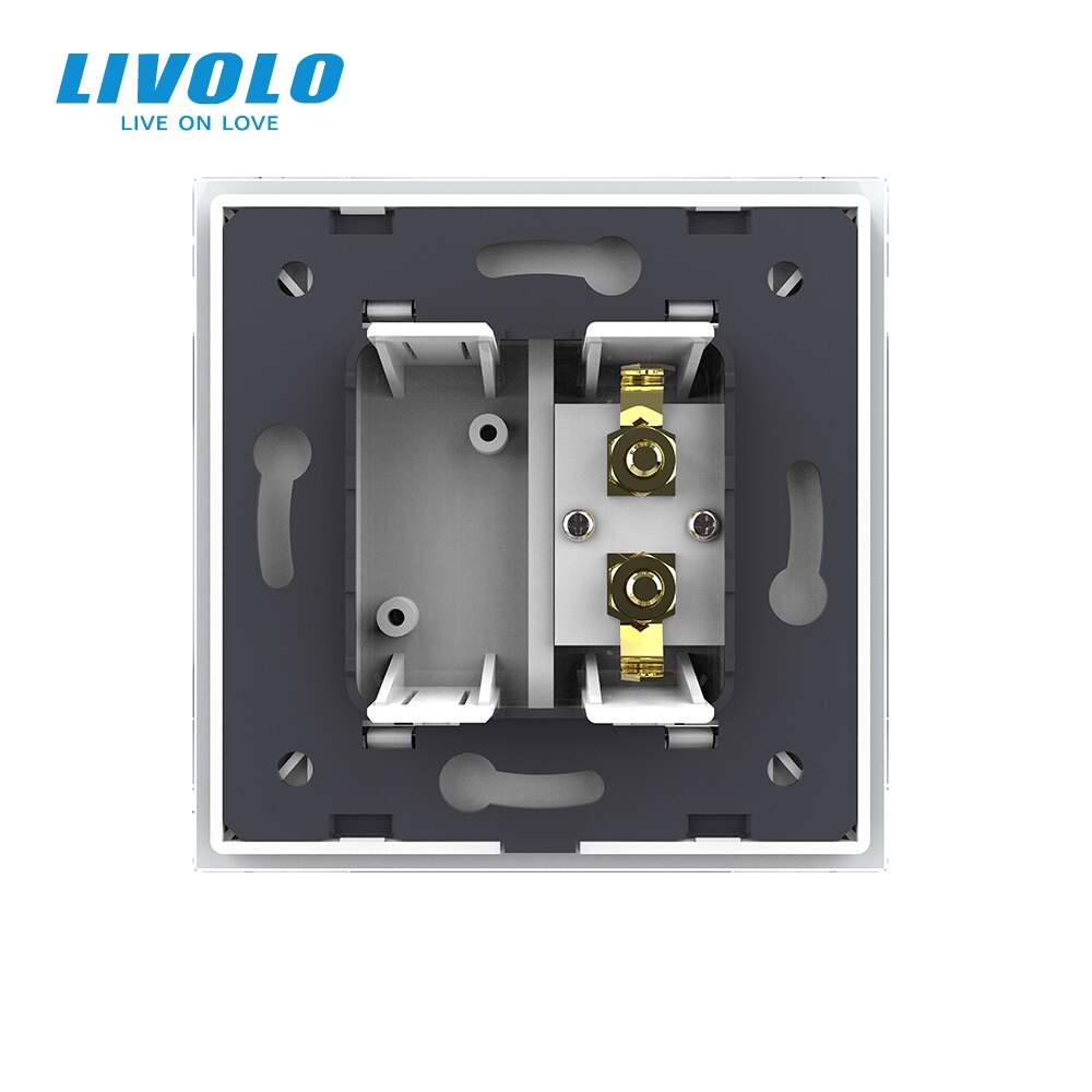 Livolo-enchufe de pared con Panel de cristal, enchufe de sonido estándar europeo