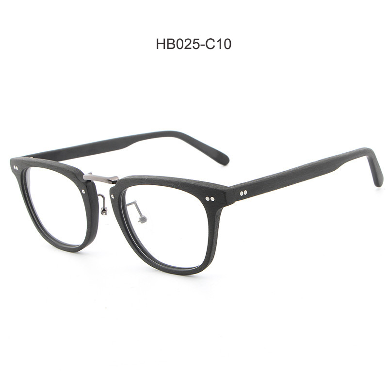 HDCRAFTER-montures de lunettes de Prescription, Grain de bois, monture optique pour myopie, avec lentille transparente, pour hommes et femmes, montures pour lunettes: HB025-C10