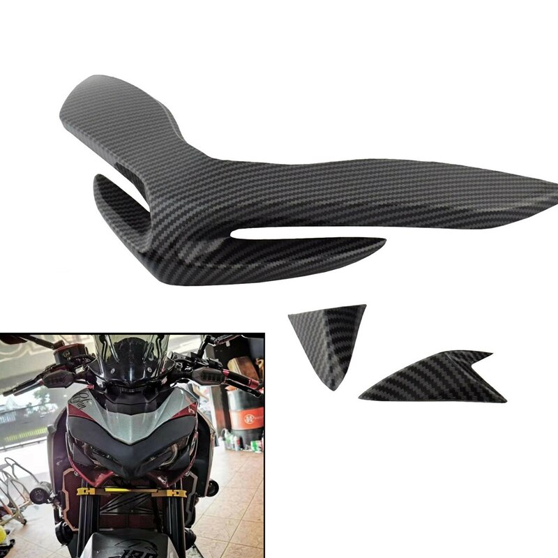 Couverture supérieure de phare de couverture d'extension d'aile de roue avant pour KAWASAKI Z 900 Z900 ZR900 ABS Fiber de carbone: Default Title