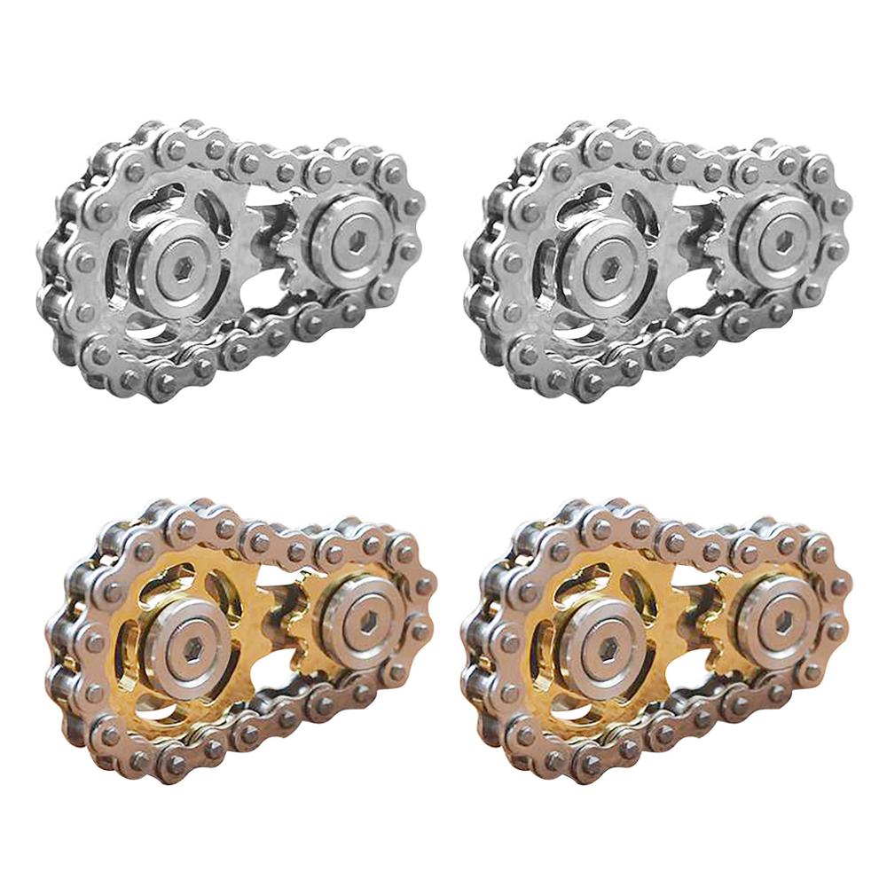 Sprockets Flywheel Fingertip Gyro Sprockets Chains Metal Stress Relief Toy Gear Chain Gyro Sproket Roadbike Spinner: 4X Multicolor