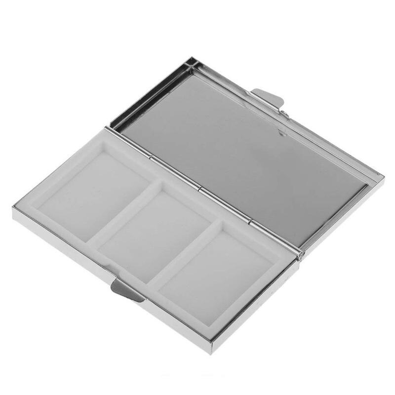 Mini resor metall piller box medicin arrangör behållare bricka box box förvaring 3 plats