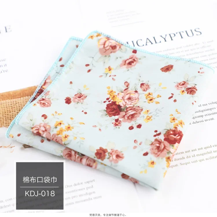 Pañuelo Floral de algodón 100% para hombre y mujer, pañuelo informal de 23cm con bolsillo para , , esmoquin, pajarita, accesorio