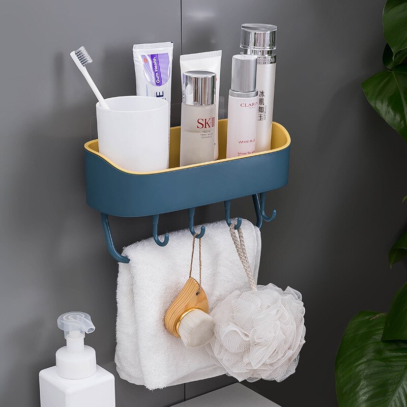 4 farver sugekop hjørne bruser hylde badeværelse organisator shampoo bruser hylde holder køkken badeværelse opbevaring