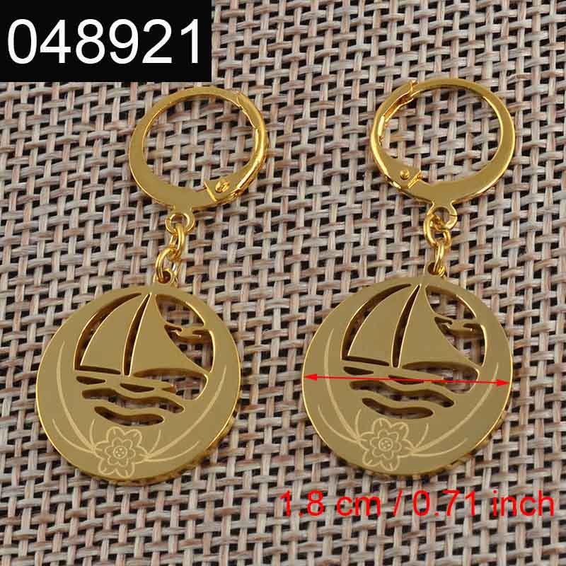 Anniyo Orecchini colore oro per donne Ragazze Orecchini Kiribati Nuova Zelanda Australia Gioielli Marshall Micronesia # 048221: colore Oro puro