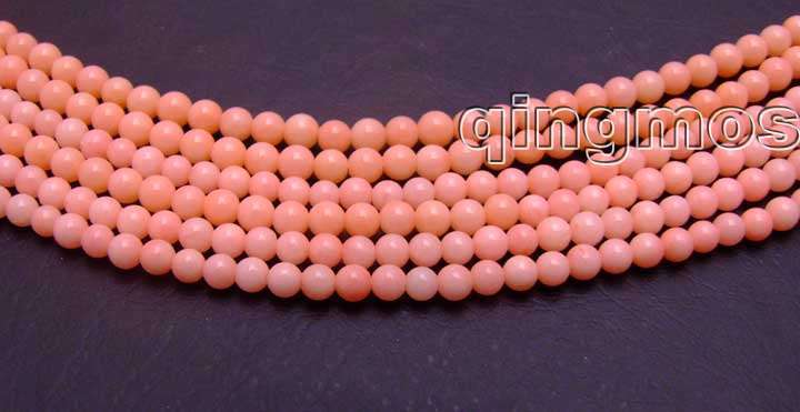 6 Strands 3-4mm Red Coral 18-25" long NECKLACE & Big Pink Flower CLASP-5671 /retail