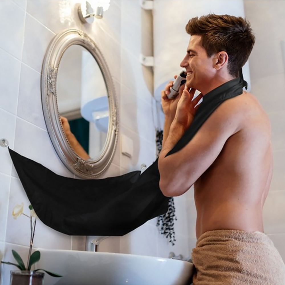 1pc barberings forklæde ensfarvet mænd badeværelse skæg trimning forklæde hår barbering forklæde styling værktøjer hjemme salon værktøj badeværelse tilbehør