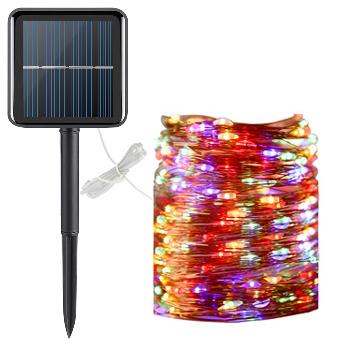 Extérieur 10M 20M lampe solaire LED chaîne fée lumières Flash 100/200led s étanche pour noël jardin Yard fête décoration: RGB / 20M 200LED