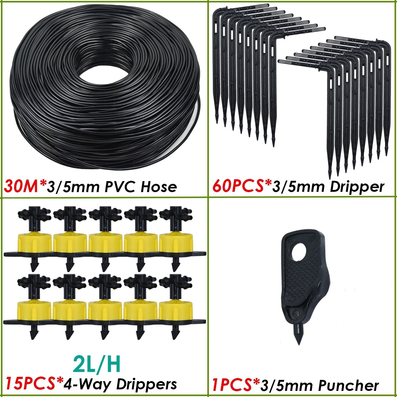 KESLA 4L/H arrow drip system emitter 4-way drip arrow Dripper Greenhouse Irrigation system water garden 40sets 20sets 10set: black