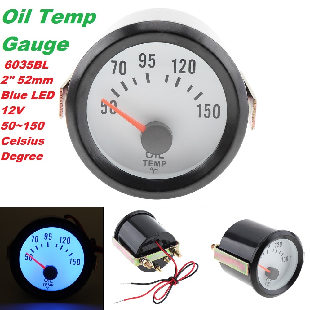 6031BL 2 "52 Mm 12V Blauwe Led Bar Turbo Boost Gauge/Toerenteller/Olie Temp Meter/oliedrukmeter/Voltmeter Met Sensor Voor Auto 'S