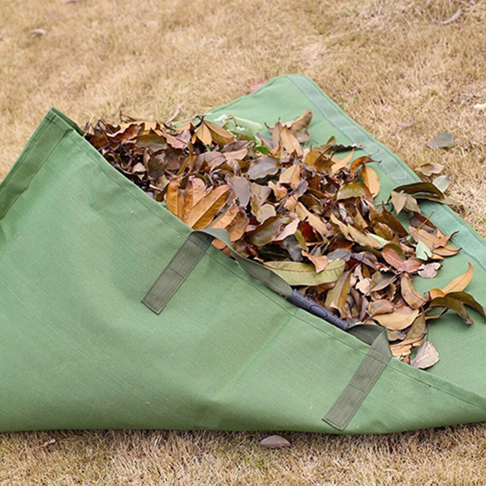 Large Capacity Canvas Fabric Heavy Duty Yard Waste Tarp Container Garden Lawn Garbage Sack Reusable Leaf Bag Gardening Tote