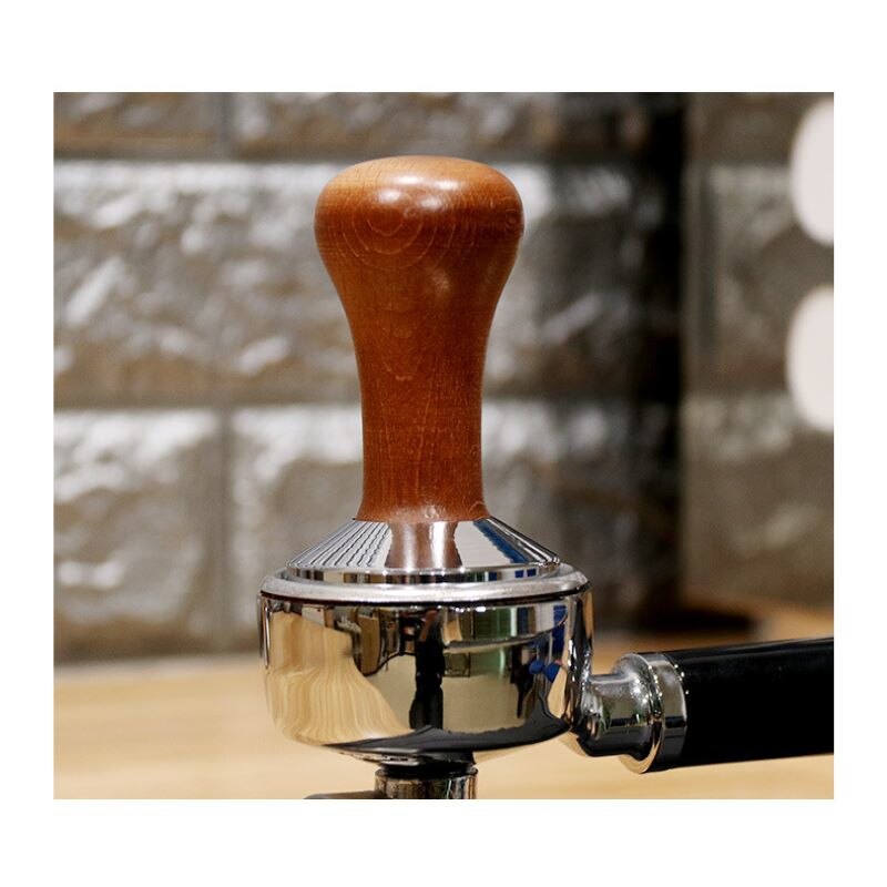 Stainless steel tamped coffee machine handmade wooden handle coffee dust hammer coffee coffee machine tool accessories