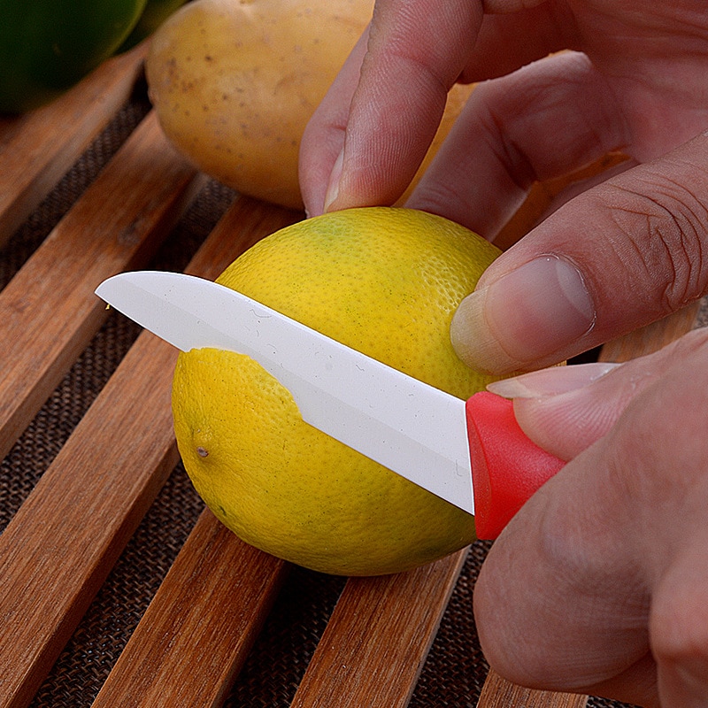 The Ceramic Kitchen Knives White Pure color Handle Paring Pare Peel Slice Cooking Tool Ceramic Knife
